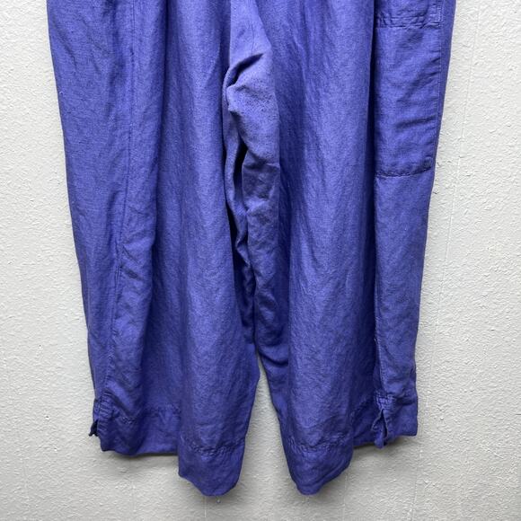 Avenue Linen Blend Cropped High Rise Langelook Beach Womens Pull On Pants 26/28 - Picture 9 of 14